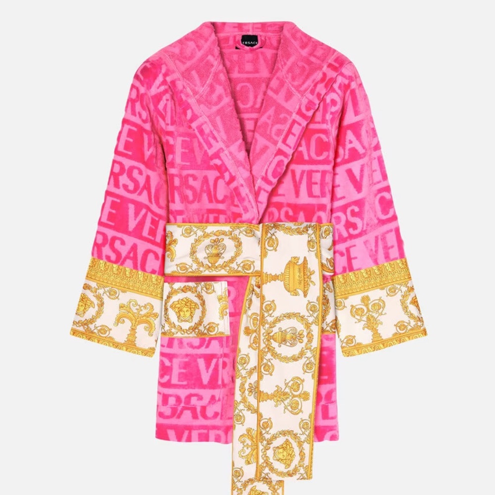 Versace pink robe Small